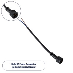 GLOBOSTAR® WWCONNECTOR 90715 2 Pin Σύνδεσμος Τροφοδοσίας για Wall Washers & Προβολείς με Είσοδο 2 x 0.5mm2 & Έξοδο 1 x Αρσενικό Βύσμα Αδιάβροχο IP65 - Μαύρο - Μ21 x Π2 x Υ2cm