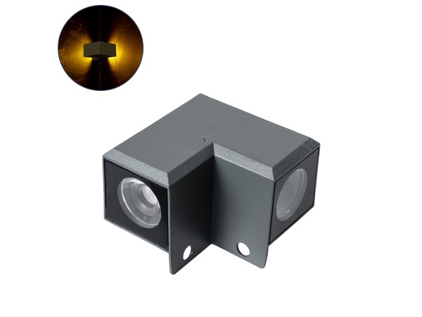 GLOBOSTAR® WALLDONA 90731 Γωνιακό Φωτιστικό LED 10W 1100lm 10° DC 24V Αδιάβροχο IP65 Θερμό Λευκό 2700K Dimmable - CREE XPE Chip - Γκρι Ανθρακί Ματ - Μ8 x Π8 x Υ6cm - 3 Χρόνια Εγγύηση