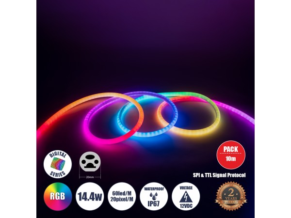 GLOBOSTAR® NEONIO-D 90756 Ψηφιακή Pixel Addressable Ταινία Neon Flex LED 14.4W/m 864lm/m 360° DC 12V Αδιάβροχο IP65 60 x SMD5050 Chip/m 20 x Pixel/m Πολύχρωμο RGB Dimmable SPI/TTL Protocol IC SM16703P/WS2811/WS2812 - Sanan SMD Chip - Μ1000 x Π2 x Υ2cm - Ρ GLOBOSTAR® NEONIO-D 90756 Ψηφιακή Pixel Addressable Ταινία Neon Flex LED 14.4W/m 864lm/m 360° DC 12V Αδιάβροχο IP65 60 x SMD5050 Chip/m 20 x Pixel/m Πολύχρωμο RGB Dimmable SPI/TTL Protocol IC SM16703P/WS2811/WS2812 - Sanan SMD Chip - Μ1000 x Π2 x Υ2cm - Ρ