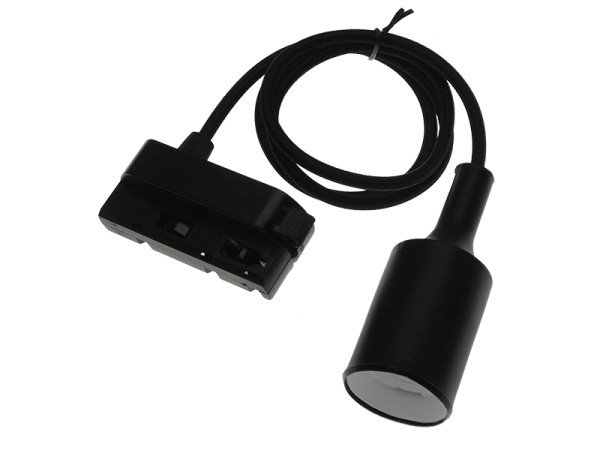 GloboStar S-40056 Διφασικός Connector 3 Καλωδίων με 1 Μέτρο Υφασμάτινο Καλώδιο και Ντουί E27 για Μαύρη Ράγα Οροφής GloboStar S-40056 Διφασικός Connector 3 Καλωδίων με 1 Μέτρο Υφασμάτινο Καλώδιο και Ντουί E27 για Μαύρη Ράγα Οροφής