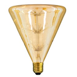 GLOBOSTAR® CONICAL 99213 Λάμπα E27 CNC150 LED 4W 400lm 360° AC 220-240V IP20 Ultra Θερμό Λευκό 2200K - Diode HP Filament Chip - Μελί - Μ14.3 x Π14.3 x Υ17.5cm - 3 Χρόνια Εγγύηση