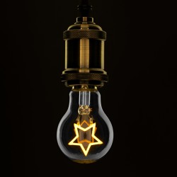 GLOBOSTAR® STAR 99251 Λάμπα E27 A60 LED 3W 240lm 360° AC 220-240V IP20 Ultra Θερμό Λευκό 2200K Dimmable - Filament Chip - Διάφανο - Μ6 x Π6 x Υ11cm - 3 Χρόνια Εγγύηση