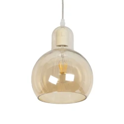 GLOBOSTAR® LUCREZIA 999-0143 Μοντέρνο Κρεμαστό Φωτιστικό Οροφής με Ντουί 1 x E27 AC 220-240V IP20 - Μελί - Μ18 x Π18 x Υ24cm