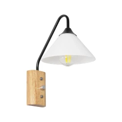 GLOBOSTAR® ALESSIA 999-0177 Μοντέρνο Φωτιστικό Τοίχου - Απλίκα με Ντουί 1 x E27 AC 220-240V IP20 - Μπεζ & Μαύρο - Μ18 x Π26 x Υ29cm