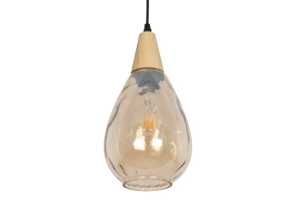 GLOBOSTAR® NOAH 999-0185 Μοντέρνο Κρεμαστό Φωτιστικό Οροφής με Ντουί 1 x E27 AC 220-240V IP20 - Μελί & Μπεζ - Μ16 x Π16 x Υ32cm