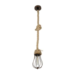 GLOBOSTAR® CAMBER 999-0200 Vintage Κρεμαστό Φωτιστικό Οροφής με Ντουί 1 x E27 AC 220-240V IP20 - Χάλκινο & Μπεζ - Μ12 x Π12 x Υ80cm