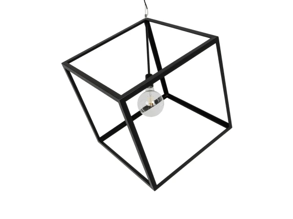 GLOBOSTAR® CUBE 999-0215 Μοντέρνο Κρεμαστό Φωτιστικό Οροφής με Ντουί 1 x E27 AC 220-240V IP20 - Μαύρο - Μ70 x Π70 x Υ87cm