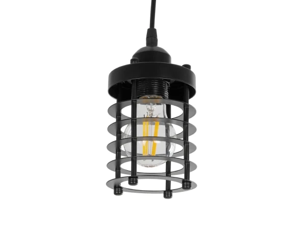 GLOBOSTAR® DARSEY 999-0227 Vintage Κρεμαστό Φωτιστικό Οροφής με Ντουί 1 x E27 AC 220-240V IP20 - Μαύρο - Μ10 x Π10 x Υ19cm