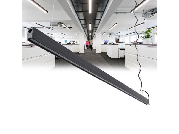 GloboStar® MARKET 61021-P Γραμμικό Κρεμαστό Φωτιστικό Linear LED 18W 2200lm 60° AC 220-240V Μ120 x Π2 x Υ4cm Φυσικό Λευκό 4500K - Μαύρο - 3 Years Warranty