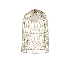 GLOBOSTAR® NETI 205-0025 Boho Κρεμαστό Φωτιστικό Οροφής με Ντουί 1 x E27 AC 220-240V IP20 - Μπεζ - M35 x Π35 x Υ63cm