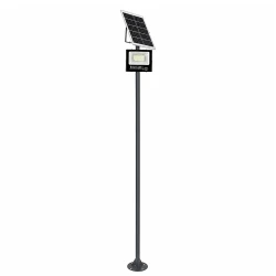 GLOBOSTAR® HELIOS-280 GLB-000-0003 Μεταλλικός Γαλβανισμένος Στύλος Φωτισμού για Φωτοβολταϊκό Προβολέα Εξωτερικού Χώρου - RAL 7016 Γκρι Ανθρακί - Μ35 × Π25 × Υ280cm