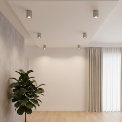 kelvo® AKIRA KLV-101-0026 Κινούμενο Φωτιστικό Downlight Σποτ για Λάμπα MR16 με Ντουί GU10 AC 220-240V IP20 - Νίκελ Βούρτσας - Μ8 x Π8 x Υ10cm