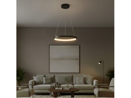 kelvo® NEMESIS KLV-101-0208 Κρεμαστό Φωτιστικό Οροφής LED 45W 4500lm 180° AC 220-240V IP20 Ρυθμιζόμενο Λευκό CCT με Χειριστήριο από 2700K έως 6000K Dimmable - Lumileds SMD Chip - Μαύρο Ματ - Μ60 x Π60 x Υ4cm - 3 Χρόνια Εγγύηση