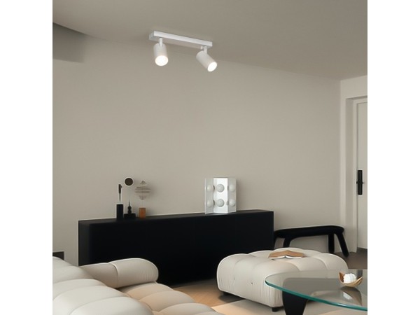 kelvo® SPOTA KLV-101-0137 Κινούμενο Φωτιστικό Σποτ Οροφής για 2 Λάμπες MR16 με Ντουί GU10 AC 220-240V IP20 - Λευκό Ματ - Μ30 x Π6 x Υ14.5cm kelvo® SPOTA KLV-101-0137 Κινούμενο Φωτιστικό Σποτ Οροφής για 2 Λάμπες MR16 με Ντουί GU10 AC 220-240V IP20 - Λευκό Ματ - Μ30 x Π6 x Υ14.5cm