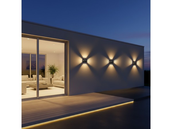 kelvo® ARKOS KLV-101-0110 Φωτιστικό Τοίχου / Απλίκα LED 8W 840lm 15° AC 220-240V Αδιάβροχο IP65 Θερμό Λευκό 2700K - CREE SMD Chip & TÜV SÜD Driver - Μαύρο Ματ - Μ14 x Π5.5 x Υ14cm - 5 Χρόνια Εγγύηση