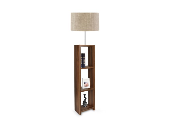 GLOBOSTAR® WOODO 204-0051 Μοντέρνο Επιδαπέδιο Φωτιστικό με Ντουί 1 x E27 AC 220-240V IP20 - Καφέ & Μπεζ - Μ38 x Π38 x Υ150cm