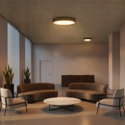 kelvo® BARCHETTA KLV-101-0265-V2 Φωτιστικό Οροφής LED 72W 7200lm 120° AC 220-240V IP20 Ρυθμιζόμενο Λευκό CCT με Χειριστήριο από 2700K έως 6000K Dimmable - Lumileds SMD Chip - Μαύρο Ματ - Μ48 x Π48 x Υ8.2cm - 3 Χρόνια Εγγύηση