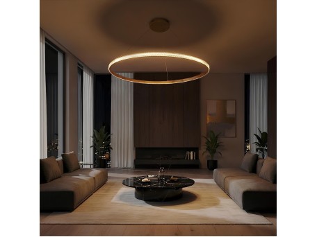 kelvo® DIAMOND KLV-101-0232 Κρεμαστό Φωτιστικό Οροφής LED 67W 6700lm 180° AC 220-240V IP20 Ρυθμιζόμενο Λευκό CCT με Χειριστήριο από 2700K έως 6000K Dimmable - Lumileds SMD Chip - Χρυσό Πλατίνα - Μ80 x Π80 x Υ3cm - 3 Χρόνια Εγγύηση
