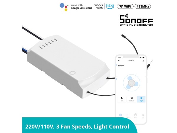 GloboStar® 80012 SONOFF iFan03-R2 - Wi-Fi Smart Switch Ceiling Fan & Light Controller GloboStar® 80012 SONOFF iFan03-R2 - Wi-Fi Smart Switch Ceiling Fan & Light Controller