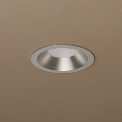 kelvo® SIGMA KLV-101-0043 Χωνευτό Φωτιστικό Downlight Σποτ Μπάνιου για Λάμπα MR16 με Ντουί GU10 AC 220-240V Αδιάβροχο IP65 - Νίκελ Βούρτσας - Μ8.5 x Π8.5 x Υ4.4cm / Q7.5cm
