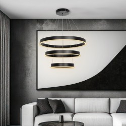 kelvo® VENOM KLV-101-0199 Κρεμαστό Φωτιστικό Οροφής LED 120W 12000lm 120° AC 220-240V IP20 Ρυθμιζόμενο Λευκό CCT με Χειριστήριο από 2700K έως 6000K Dimmable - Lumileds SMD Chip - Μαύρο Ματ - Μ80 x Π80 x Υ80cm - 3 Χρόνια Εγγύηση