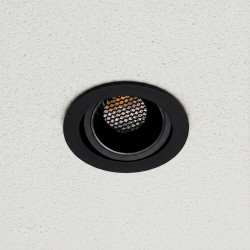 kelvo® LEO KLV-101-0314 Χωνευτό Κινούμενο Φωτιστικό Downlight Σποτ με Honeycomb Anti-Glare Reflector LED 10W 1300lm 38° AC 220-240V IP20 Φυσικό Λευκό 4500K - Bridgelux COB Chip & TÜV SÜD Driver - Μαύρο Ματ - Μ8.5 x Π8.5 x Υ6.6cm / Q7.5cm - 5 Χρόνια Εγγύησ