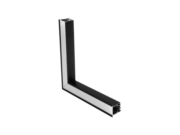 GLOBOSTAR® ALP-CORNER-SIDE90 RECESSA 61789 Χωνευτό Προφίλ Αλουμινίου Γωνία με Λευκό Γαλακτερό Πατητό Κάλυμμα για Ταινίες LED IP20 - Μαύρο Ματ - Μ30 x Π3.5 x Υ4cm