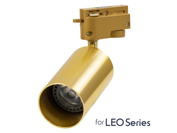 GLOBOSTAR® LEO 60357 Κινούμενο Φωτιστικό Σποτ Ράγας με Ντουί 1 x GU10 AC 220-240V IP20 - Χρυσό Πλατίνα - Μ6 x Π6 x Υ19cm