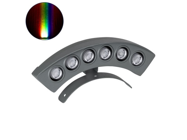 GloboStar® TREELIGHT-PLANTE 90459 Κυρτή Μπάρα Φωτισμού Wall Washer Ειδική για Φυτά - Δέντρα LED 6W 630lm 15° DC 24V Αδιάβροχο IP67 Μ18 x Π3.7 x Υ7.5cm RGBW DMX512 - Γκρι Ανθρακί - 3 Years Warranty