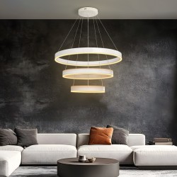 kelvo® VENOM KLV-101-0200 Κρεμαστό Φωτιστικό Οροφής LED 120W 12000lm 120° AC 220-240V IP20 Ρυθμιζόμενο Λευκό CCT με Χειριστήριο από 2700K έως 6000K Dimmable - Lumileds SMD Chip - Λευκό Ματ - Μ80 x Π80 x Υ80cm - 3 Χρόνια Εγγύηση