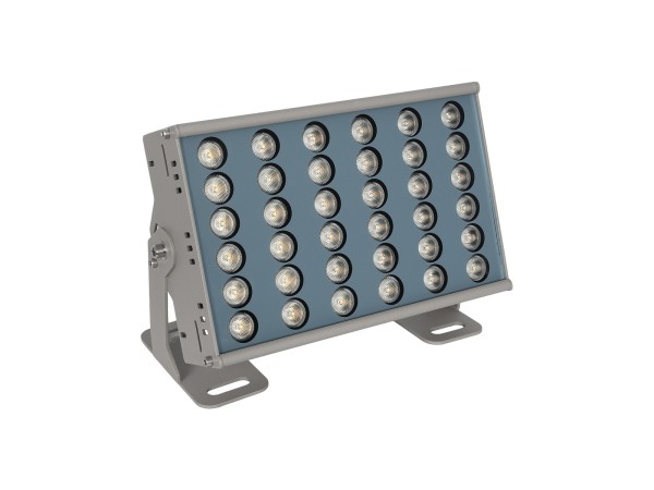 GLOBOSTAR® FLOODHENO 999-0263 Προβολέας Σποτ Wall Washer LED 24W 2040lm 30° AC 220-240V Αδιάβροχο IP67 Ultra Θερμό Λευκό 2200K - Bridgelux SMD Chip - Γκρι - Μ24 x Π11 x 16.5cm - 3 Χρόνια Εγγύηση