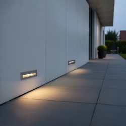 kelvo® STEPART KLV-101-0087 Χωνευτό Φωτιστικό Σκαλοπατιού / Διαδρόμου LED 4W 500lm 45° AC 220-240V Αδιάβροχο IP65 Θερμό Λευκό 2700K - Lumileds SMD Chip & TÜV SÜD Driver - Γκρι Ανθρακί Ματ - Μ21 x Π5.5 x Υ6.5cm / Q20.3 x 5.6cm - 5 Χρόνια Εγγύηση
