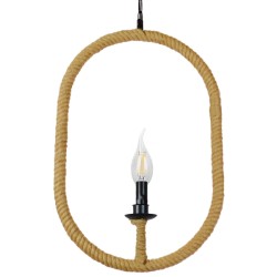 GLOBOSTAR® LINDELL 10001142 Vintage Κρεμαστό Φωτιστικό Οροφής με Ντουί 1 x E14 AC 220-240V IP20 - Μαύρο & Μπεζ - Μ35 x Π10 x Υ53cm