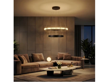 kelvo® DIAMOND KLV-101-0235 Κρεμαστό Φωτιστικό Οροφής LED 75W 7500lm 360° AC 220-240V IP20 Ρυθμιζόμενο Λευκό CCT με Χειριστήριο από 2700K έως 6000K Dimmable - Lumileds SMD Chip - Μαύρο Ματ - Μ60 x Π60 x Υ40cm - 3 Χρόνια Εγγύηση