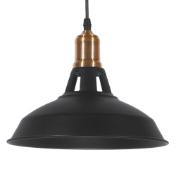 GLOBOSTAR® ANER 01073 Vintage Κρεμαστό Φωτιστικό Οροφής με Ντουί 1 x E27 AC 220-240V IP20 - Μαύρο & Χρυσό - Μ27.5 x Π27.5 x Υ19cm