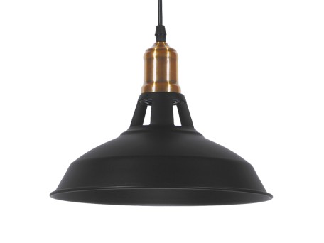 GLOBOSTAR® ANER 01073 Vintage Κρεμαστό Φωτιστικό Οροφής με Ντουί 1 x E27 AC 220-240V IP20 - Μαύρο & Χρυσό - Μ27.5 x Π27.5 x Υ19cm