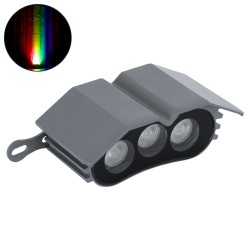 GLOBOSTAR® TREELIGHT-ZINA S-90982 Κυρτή Μπάρα Φωτισμού Wall Washer για Φυτά - Δέντρα LED 3W 255lm 30° DC 24V Αδιάβροχο IP65 RGBW Dimmable - Γκρι Ανθρακί - Μ11 x Π6.5 x Υ5cm - 3 Χρόνια Εγγύηση