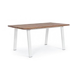 Τραπέζι Oslo Καφέ-Λευκό 160x90x76εκ. - Καφέ