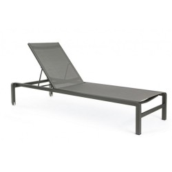 Ξαπλώστρα Konnor Μεταλλική Μαύρη 78x195x90εκ. - Γκρι