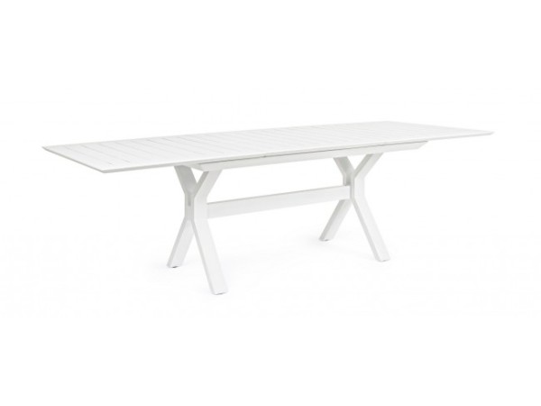 Τραπεζαρία Επεκτεινόμενη Kenyon Μεταλλική Λευκή 240x100x76εκ - Λευκό