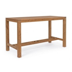 Τραπέζι Μπαρ Maricruz Μασίφ Ξύλο Teak Καφέ  180x80x105εκ. - Καφέ