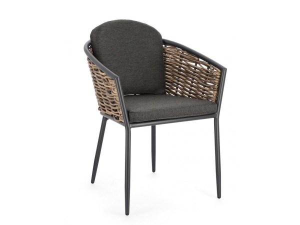 Πολυθρόνα  Maribela Εξωτερικού Χώρου Ανθρακί 63x63x79,5εκ. - Γκρι