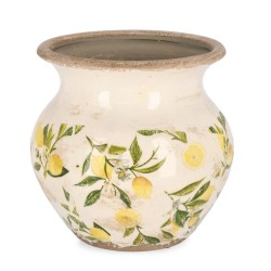 Βάζο Sorrento Κεραμικό Κίτρινο/Μπεζ 19x19x18,5εκ. - Μπεζ