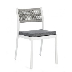 Καρέκλα Alvin Εξωτερικού Χώρου Λευκό/Γκρι 49,5x52,5x82εκ. - Γκρι