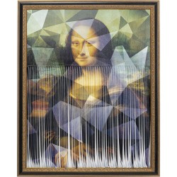 Πίνακας  Ma­de­moi­selle Μόνα Λίζα  Πράσινο-Καφέ  130x4.5x163εκ