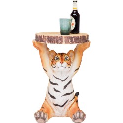 Βοηθητικό Τραπεζάκι Animal Τίγρης Καφέ  37x35x53εκ - Πολύχρωμο