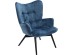 Πολυθρόνα Vicky Velvet Μπλε 59x63x92εκ - Μπλε