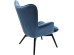 Πολυθρόνα Vicky Velvet Μπλε 59x63x92εκ - Μπλε