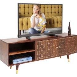 Έπιπλο TV Muskat Ξύλο Καφέ  140x35x50εκ - Χρυσό