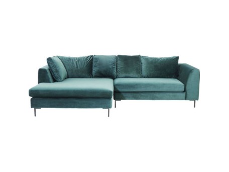 Καναπές Γωνία Gianna Velvet Αριστερός Πράσινος 290x160x68εκ - Πράσινο